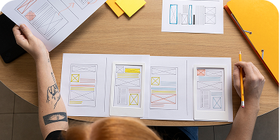 UI UX design wireframes and product planning